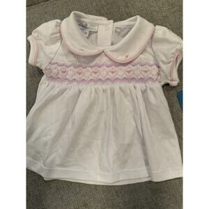 Magnolia Baby Smocked Pima Cotton Peter Pan Collar Top Baby Girl 9 Months NWT